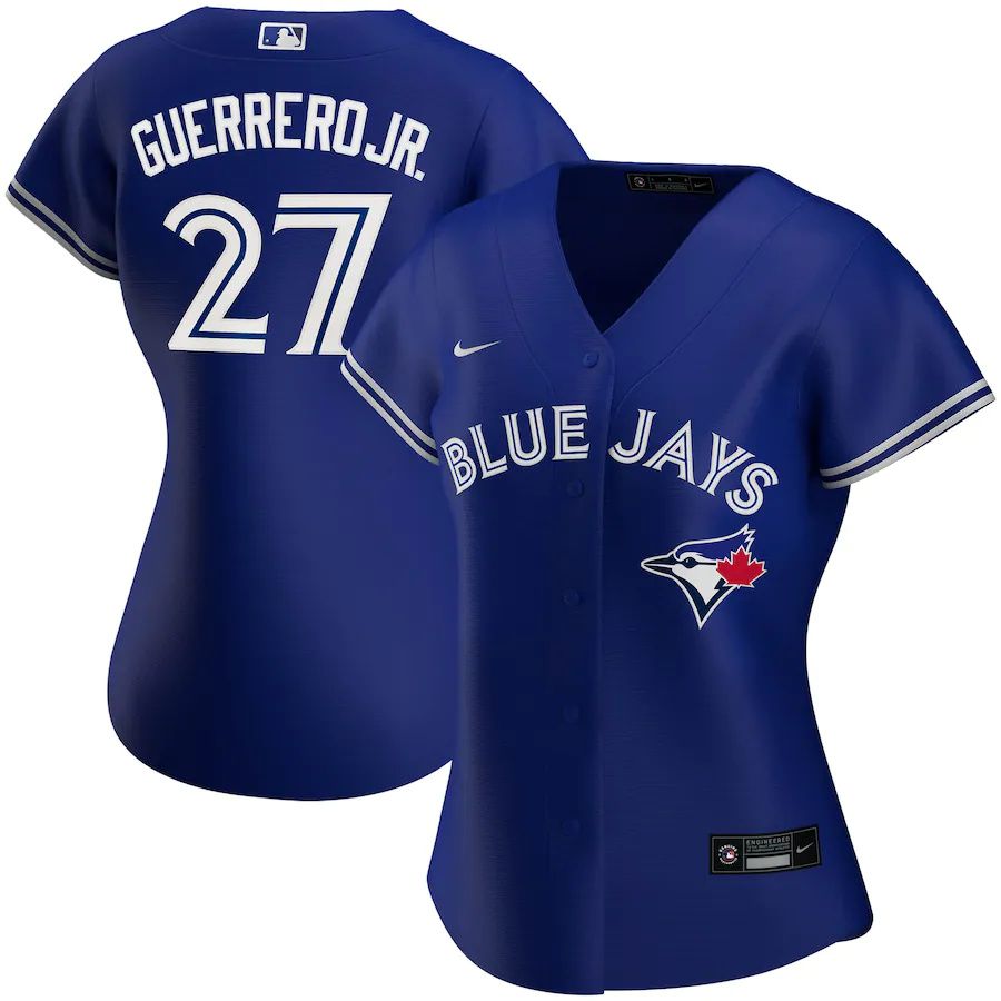 Womens Toronto Blue Jays 27 Vladimir Guerrero Jr. Nike Royal Alternate Replica Player MLB Jerseys